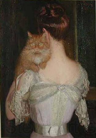 Lilla Cabot Perry Woman with a Cat France oil painting art
